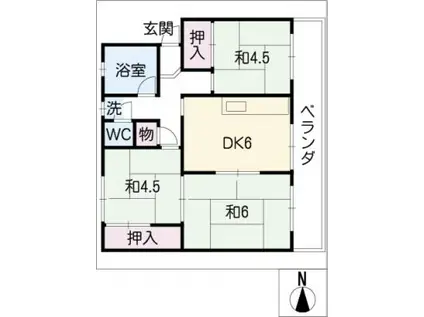 アネックス楠50(3DK/2階)の間取り写真