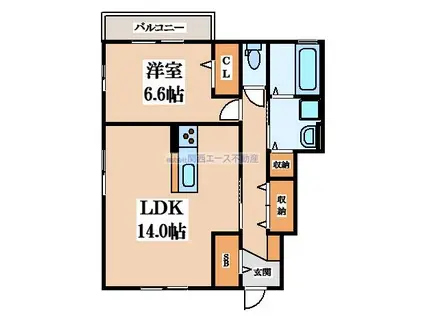 MATURE-11(1LDK/1階)の間取り写真