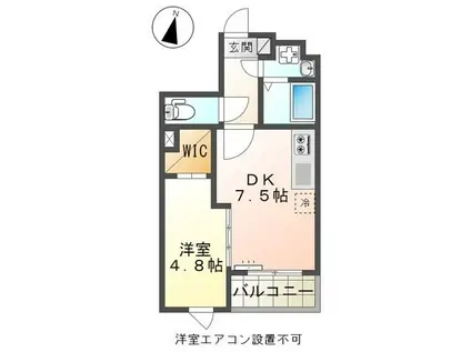 ハートランド高幡不動(1DK/2階)の間取り写真