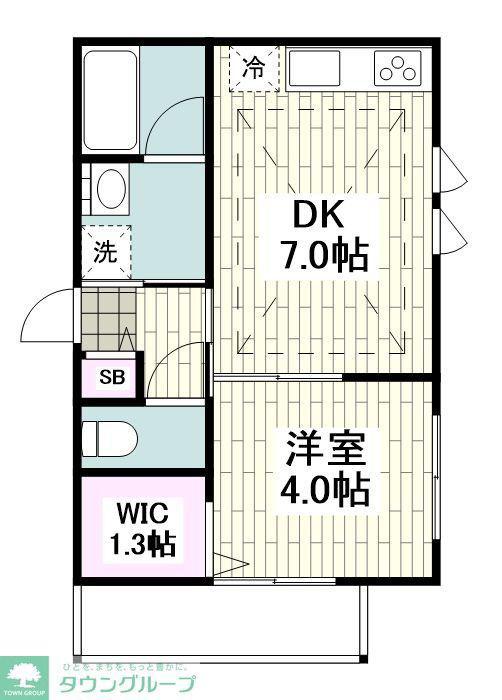 鵠沼石上2丁目メゾン(1DK/2階)の間取り写真