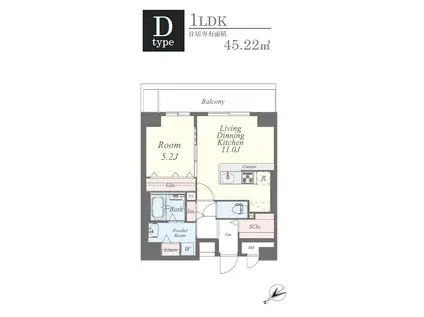 ソールオリエンス博多(1LDK/3階)の間取り写真