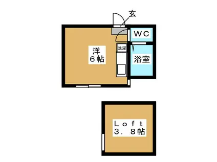 ユナイト追浜 カタルーニャ(ワンルーム/1階)の間取り写真