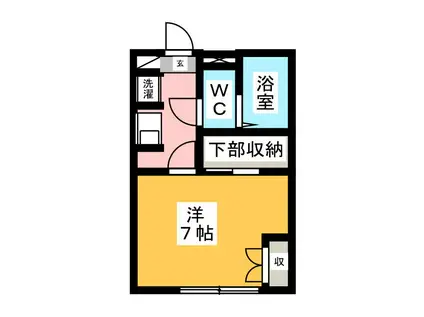 JR常磐線 北千住駅 徒歩3分 3階建 築25年(1K/1階)の間取り写真