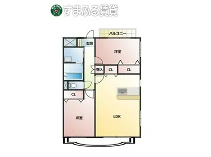 メゾン・リド(2LDK/3階)の間取り写真