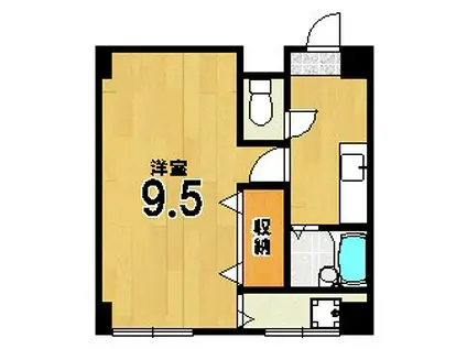 下鴨松柏(1K/3階)の間取り写真