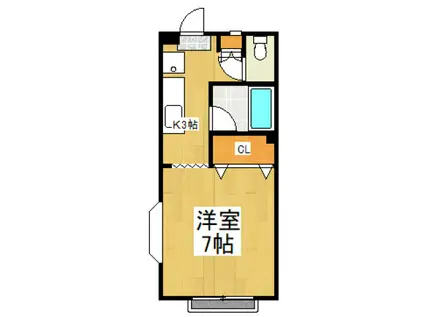 ディアーナ(1K/1階)の間取り写真