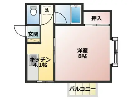 メリーハウス笹口(1K/2階)の間取り写真
