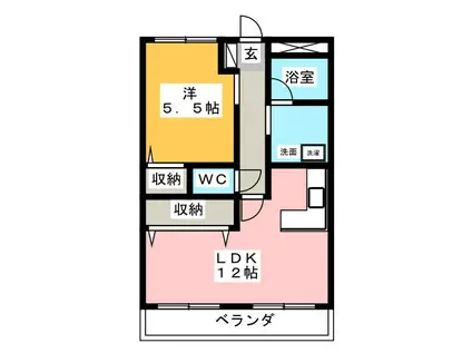 レアールソフィアA(1LDK/3階)の間取り写真