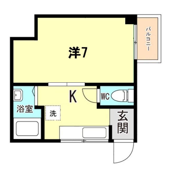 フクヤマンション(1K/4階)の間取り写真