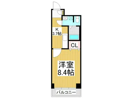 リバーサイドタワー RST(1K/3階)の間取り写真