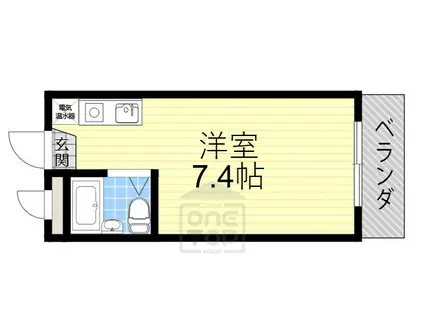 ソサエティ山手(ワンルーム/3階)の間取り写真