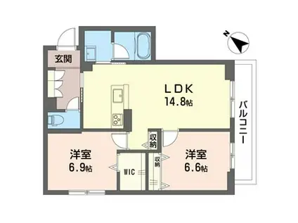 SHM サンパティーク M(2LDK/1階)の間取り写真