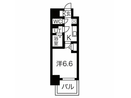 メイクス名駅南II(1K/8階)の間取り写真
