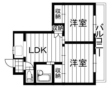 エスパス南巽(2LDK/5階)の間取り写真