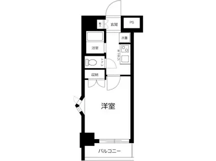 スカイコート笹塚駅前(1K/8階)の間取り写真