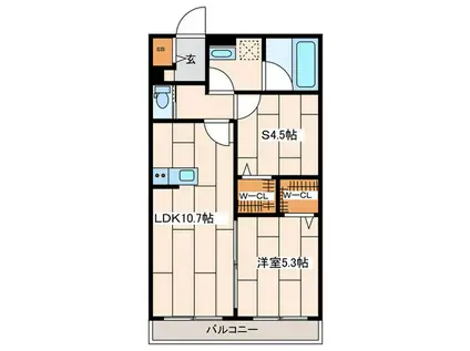 さくら十番館(1SLDK/2階)の間取り写真