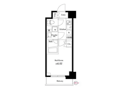 ハーモニーレジデンス武蔵小杉002(1K/5階)の間取り写真