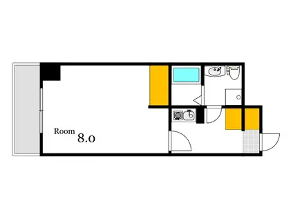 ラ・シャンティ本川(1K/2階)の間取り写真