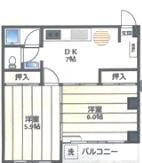 コーポ坂本(2DK/2階)の間取り写真