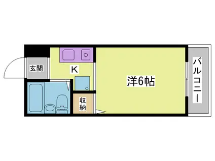 コスモメイト鈴蘭西(1K/1階)の間取り写真