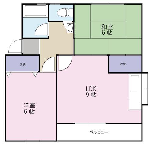 ニュー大原(2LDK/2階)の間取り写真
