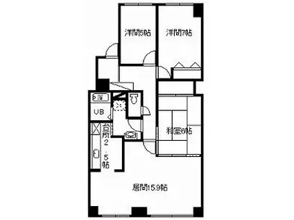 カサ・パラシオン(3LDK/4階)の間取り写真