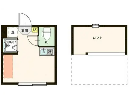 アルモニー千川(ワンルーム/2階)の間取り写真