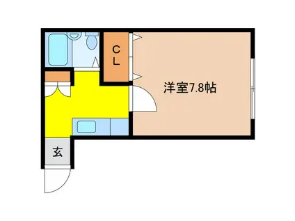 LIONSCORT(ワンルーム/3階)の間取り写真