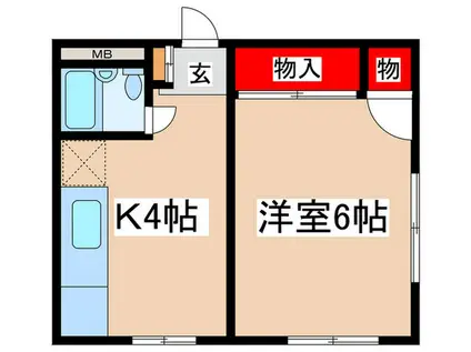 ラ・メーゾン・デ・フルール(1K/3階)の間取り写真