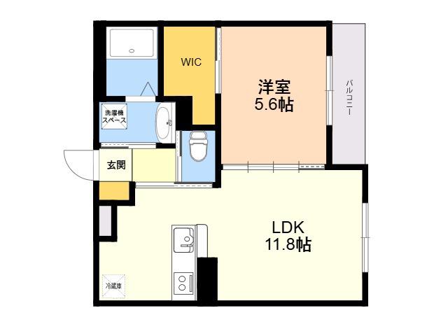 フォレスト離宮BLOOM(1LDK/3階)の間取り写真
