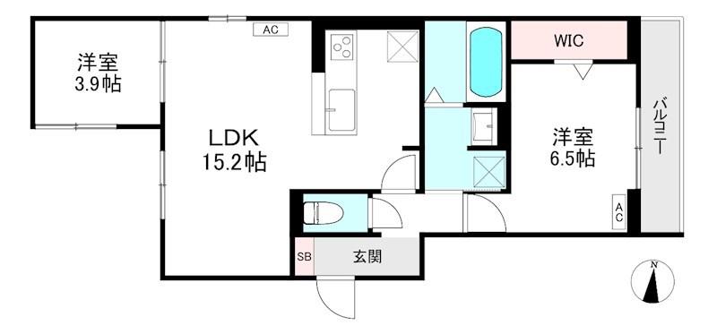 スターブル(2LDK/3階)の間取り写真