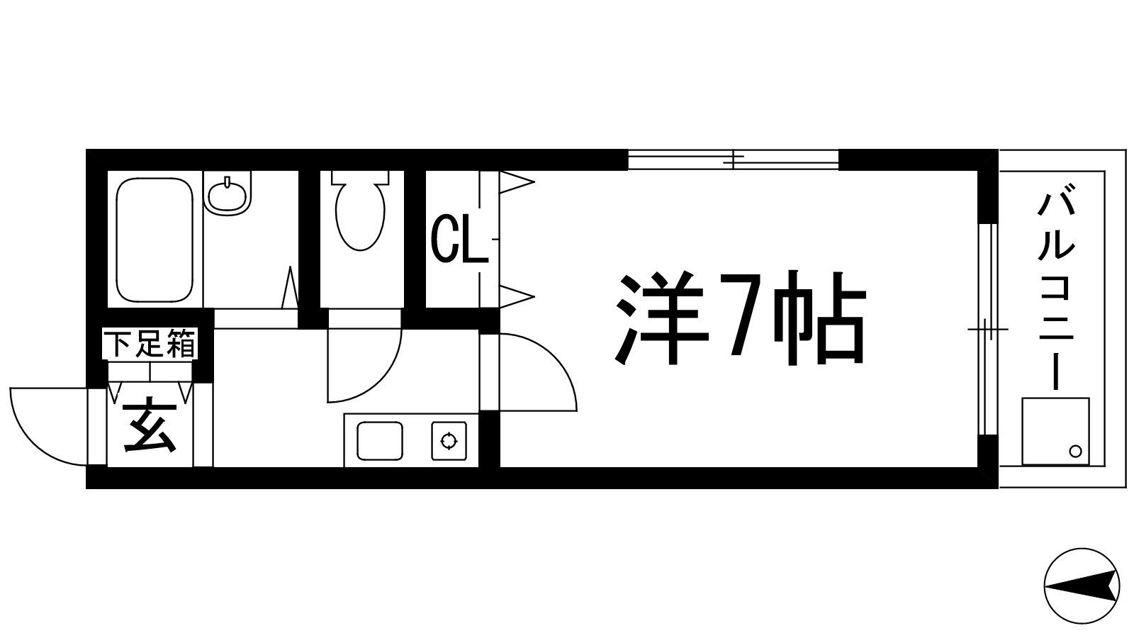 エルロン21(1K/4階)の間取り写真