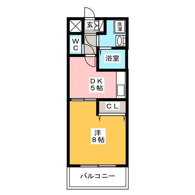 ピュアドーム高宮イースト(1DK/3階)の間取り写真