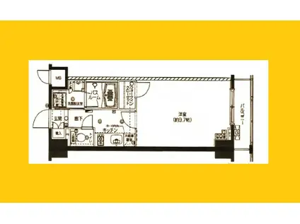 フェニックス新横濱クアトロ(1K/9階)の間取り写真