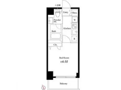 コートブランシェ(1K/2階)の間取り写真
