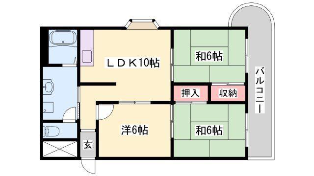 THE CITY 白浜(3LDK/4階)の間取り写真
