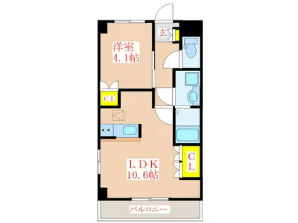 ネリヤ・カナヤ(1LDK/1階)の間取り写真