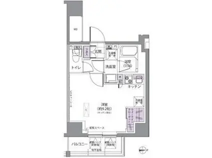 IVY ウエスト(ワンルーム/3階)の間取り写真