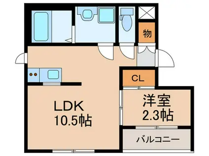 近鉄名古屋線 伏屋駅 徒歩6分 4階建 築12年(1LDK/4階)の間取り写真