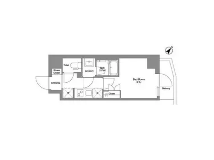 BPRレジデンス行徳(1K/1階)の間取り写真