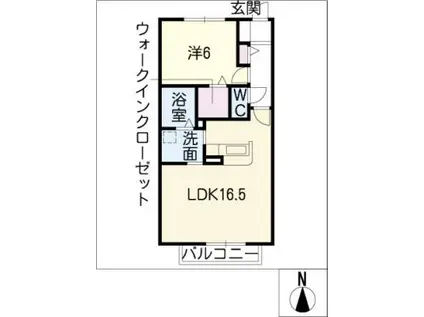 グラン・シャリオ(1LDK/2階)の間取り写真