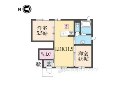 CHARME(2LDK/1階)の間取り写真