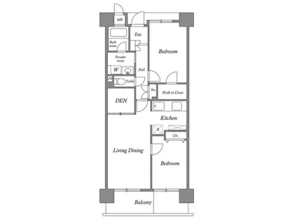 ルクレ川口ウエスト(2SLDK/11階)の間取り写真