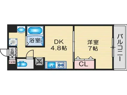 第17関根マンション(1DK/10階)の間取り写真