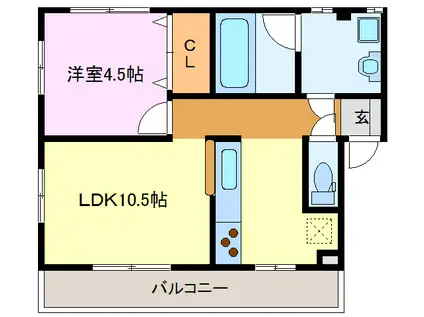 ベルメゾンマオ(1LDK/1階)の間取り写真