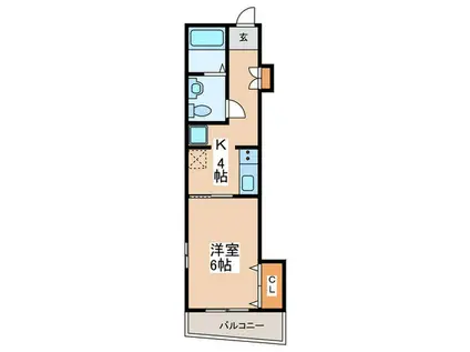 M1桜上水(1K/1階)の間取り写真