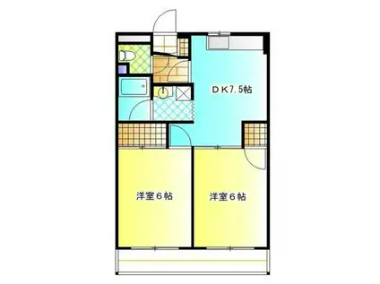 サンモール調布(2DK/2階)の間取り写真