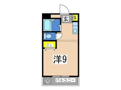 サウスブァレイハイツ(ワンルーム/1階)の間取り写真