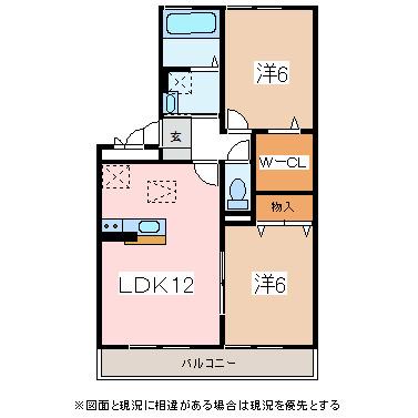 RIVAGE(2LDK/2階)の間取り写真