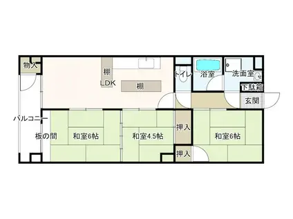 開公マンション(3LDK/8階)の間取り写真